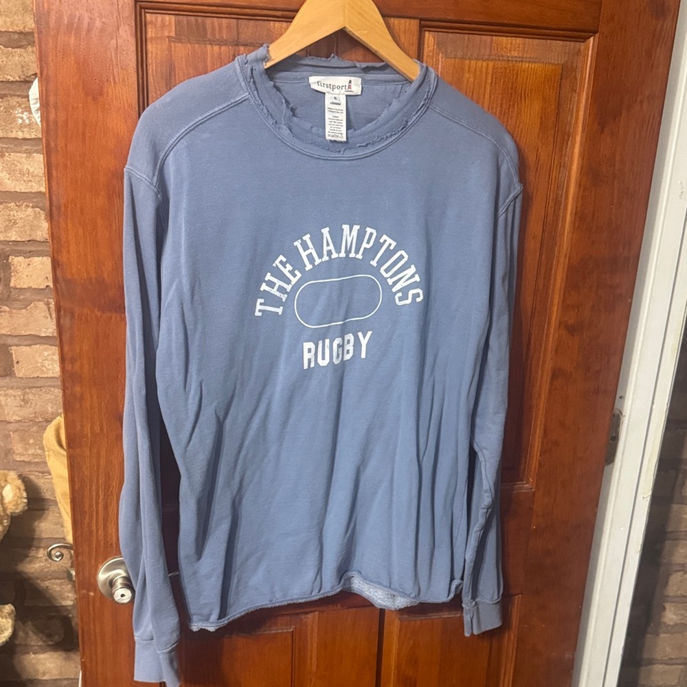 Firstport Blue Long Sleeve The Hampton's Rugby Shirt